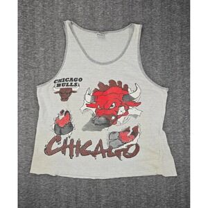 Vintage Distressed Chicago Bulls Graphic Tank Top Men's XL Basketball Sportswear